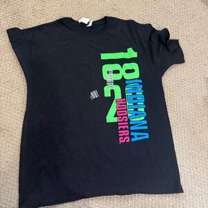 Anvil Indiana Hoosiers 1820 Graphic Tee Black Neon XL NWT